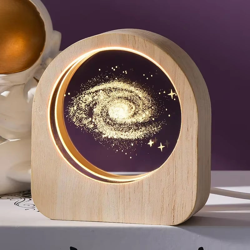 3D Crystal Glass Craft Decoration Laser Engraved Solar System Astronomy Valentine'S Day Gift Birthday Gift Desktop Decoration